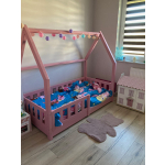 Rosa Haus Bett mit Schubladen 80x160cm
